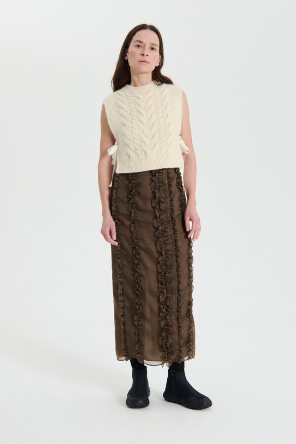 Cora Mohair Vest Ecru