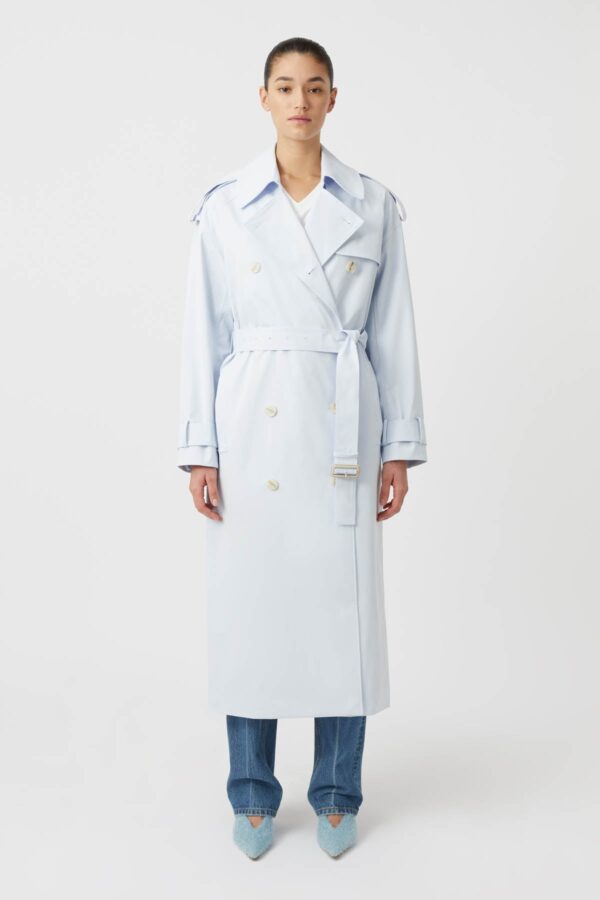 Adalia Classic Trench Coat Ice Blue
