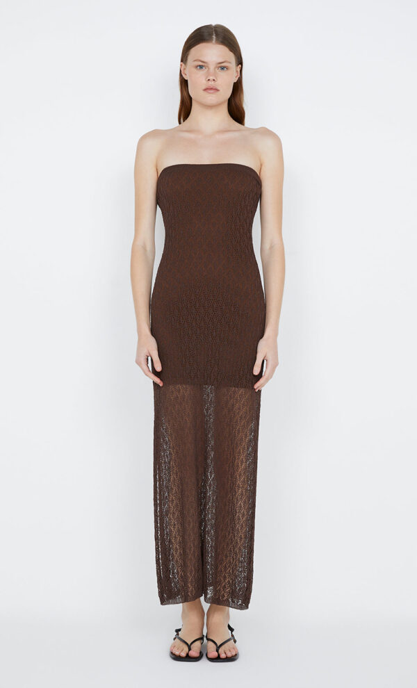 Zarela Strapless Dress Chocolate